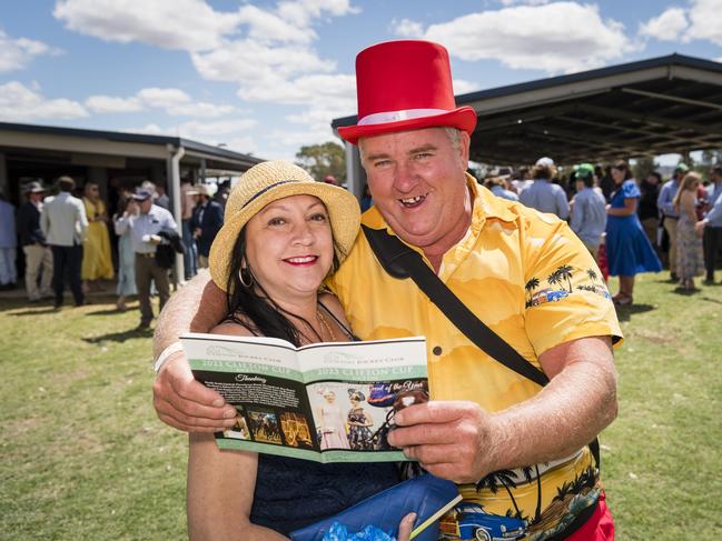 Jen Fabretto and Adam Ezzy at the Clifton Races hosted by Clifton Jockey Club, Saturday, October 28, 2023. Picture: Kevin Farmer