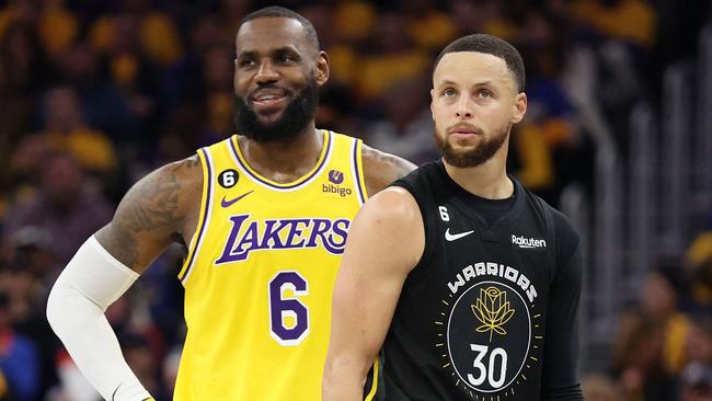 LeBron James and the Lakers drew first blood in the clash with Steph Curry and the Warriors. Picture: Getty Images/AFP