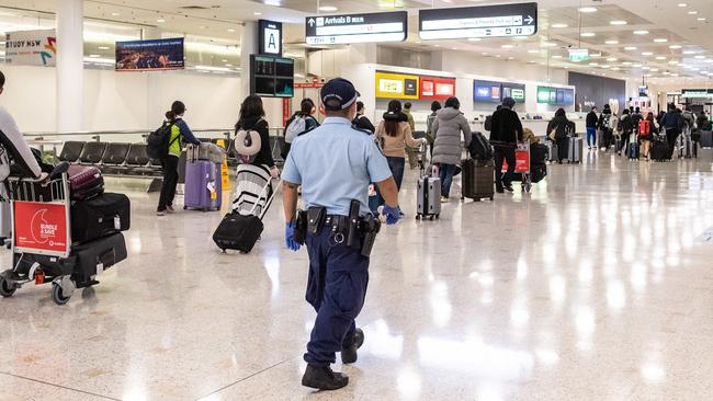 Police are patrolling our airports. Picture: Monique Harmer