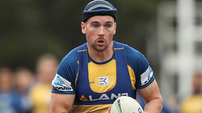 Gutherson sets the standard during Eels training. Photo: Brett Costello