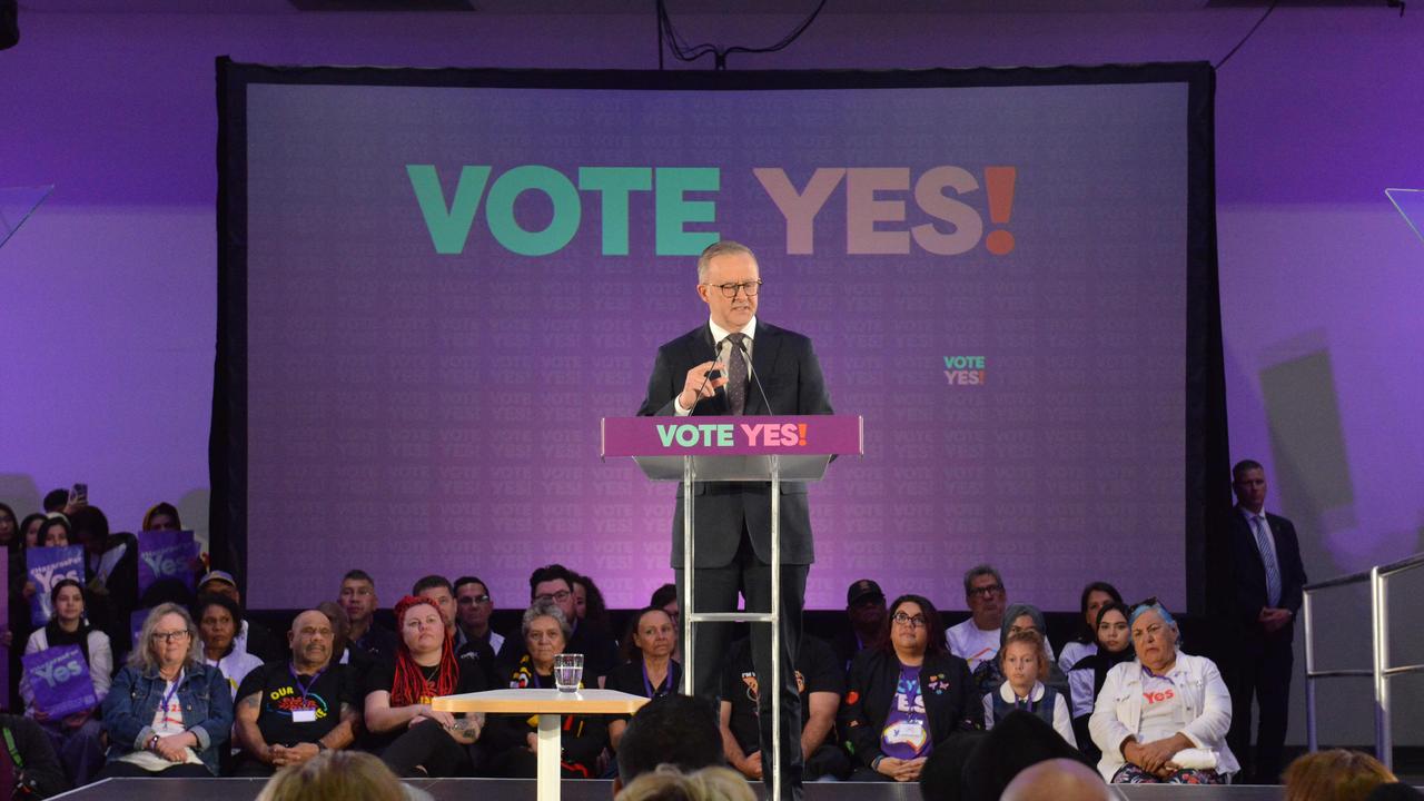 Prime Minister Anthony Albanese, at the Yes23 Campaign Launch in the northern Adelaide suburb of Elizabeth. Picture: NCA NewsWire / Brenton Edwards