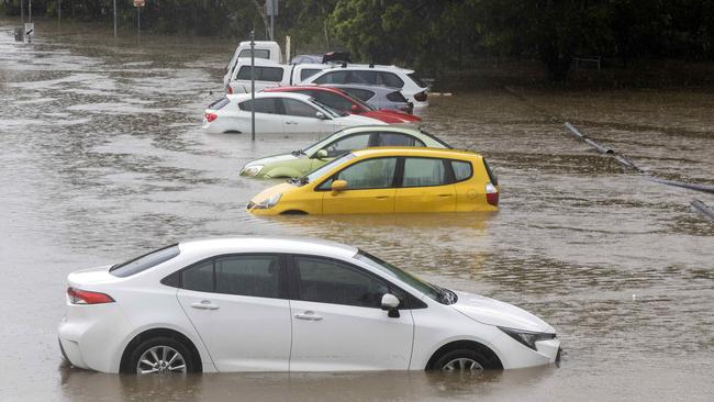 Flooding in Brisbane on Saturday. Picture: Richard Walker