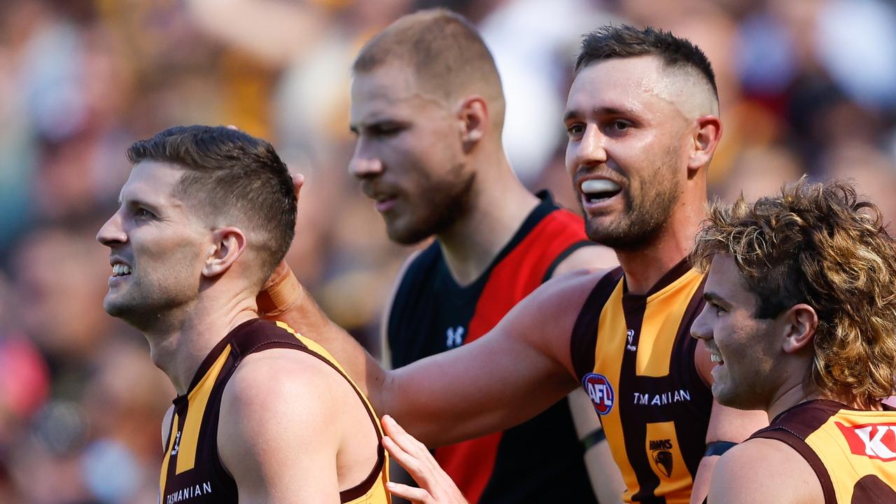 Hawthorn triple premiership forwards Luke Breust (left) and Jack Gunston are both out of contract at the end of this season. Picture: Dylan Burns / Getty Images