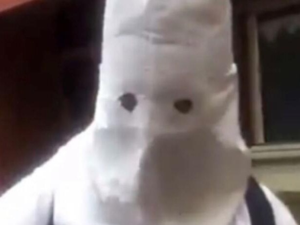 A Paralowie school student has been suspended for wearing a costume that resembles the KKK for Halloween. Picture: 7NEWS