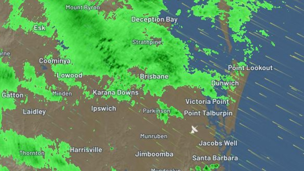 More wet weather is predicted for Brisbane and surrounds today with a 90 per cent chance forecast. Picture: Weatherzone