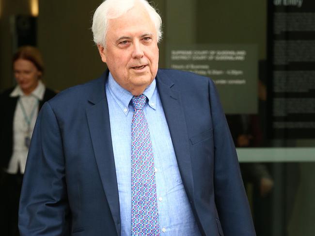 Clive Palmer eating during court proceedings lunch break. Clive was upset that The Courier-Mail had used an older photo of him before he had lost weight as today's front page. Photographer: Liam Kidston