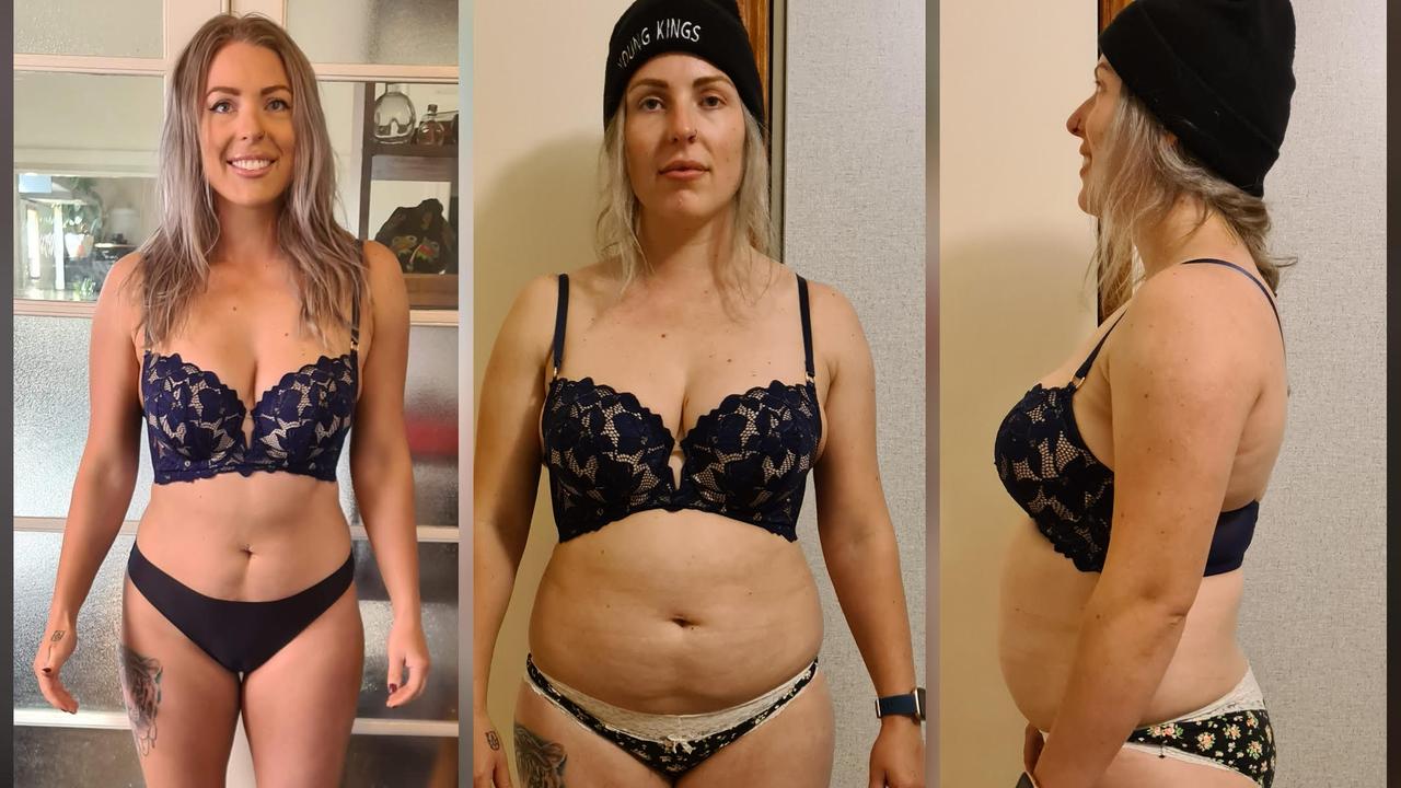 Tahneea Hoffman before and after her 8-week transformation.