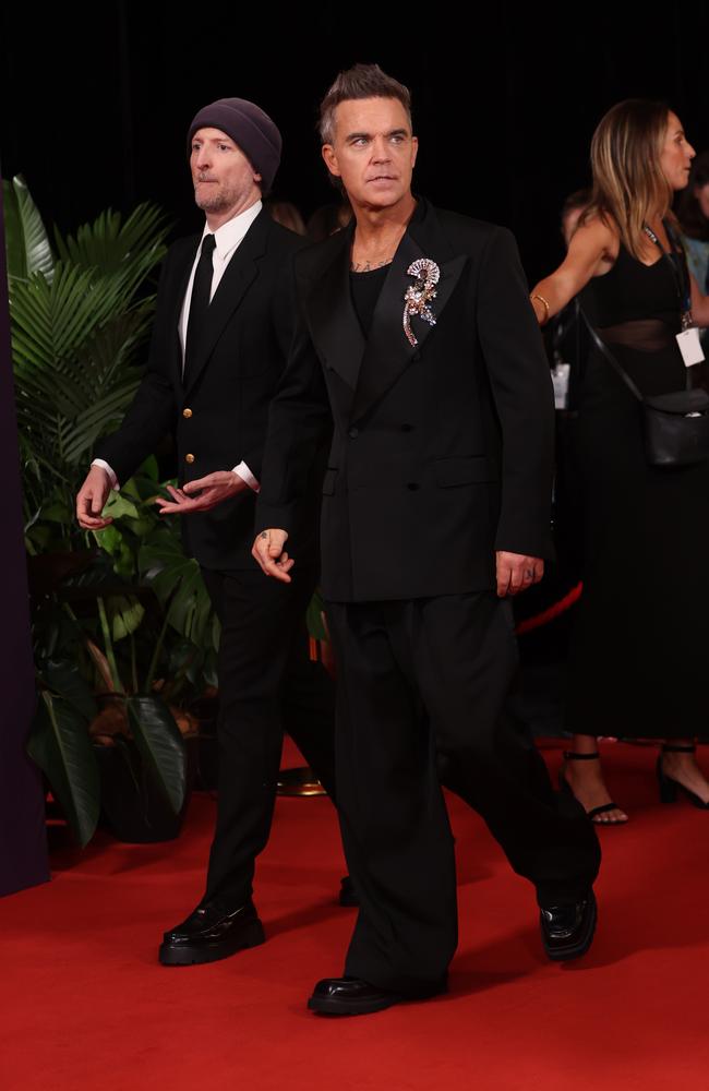 Robbie Williams on the red carpet at the Australian Academy of Cinema and Television Arts (AACTA) awards at the Home of the Arts on the Gold Coast, Friday, February 7, 2025. Picture: Annette Dew.