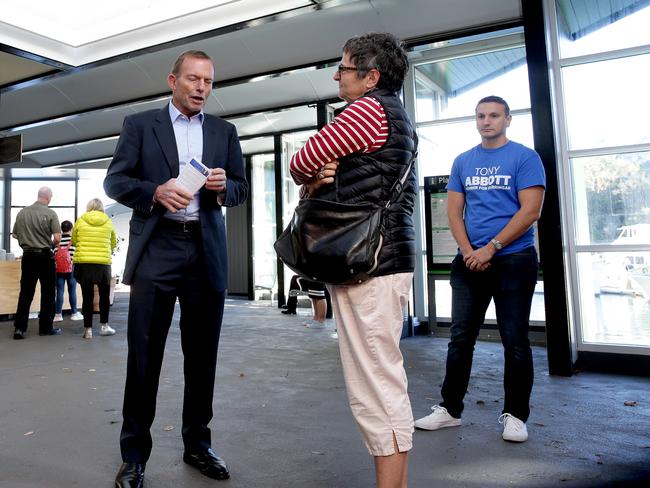 Member for Warringah Tony Abbott campaign in Mosman in May. Picture: Annika Enderborg