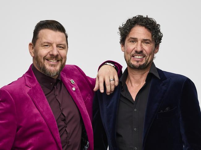 ** HOLD FOR NETWORK USE FIRST ** Manu feildel and Colin Fassnidge for season 13 of My Kitchen Rules Picture: seven