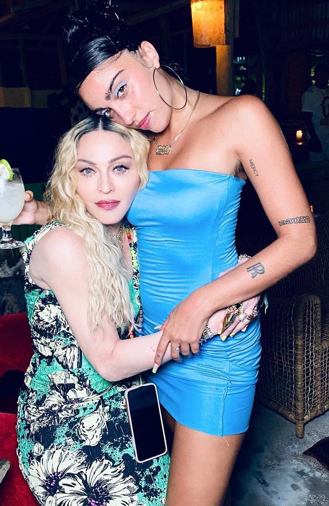 Madonna and daughter Lourdes celebrate.