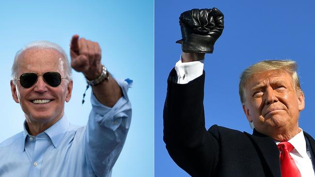 This combination of pictures shows Joe Biden and Donald Trump. Picture: AFP