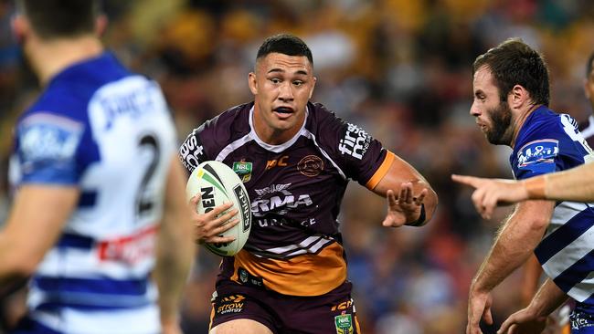 Jaydn Sua of the Broncos is seen as a future State of Origin player. He is a Marsden past student.  (AAP Image/Dan Peled)