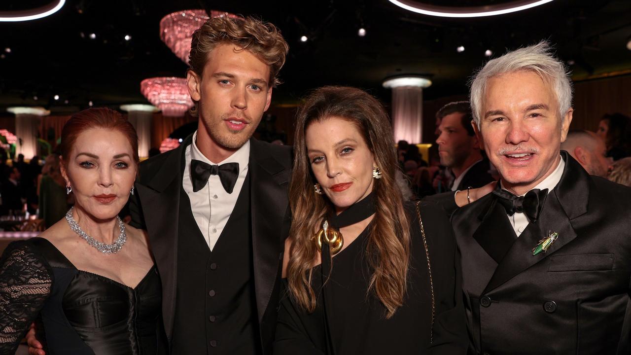 Presley and mother Priscilla (left) showed up to support the Elvis movie at the Golden Globes - she died just two days later. Picture: Shutterstock.