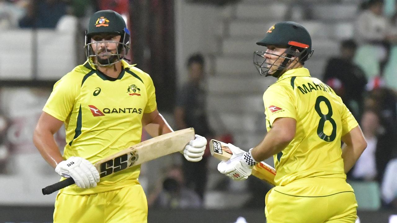 Mitchell Marsh and Tim David of Australia. Photo by Sydney Seshibedi/Gallo Images/Getty Images