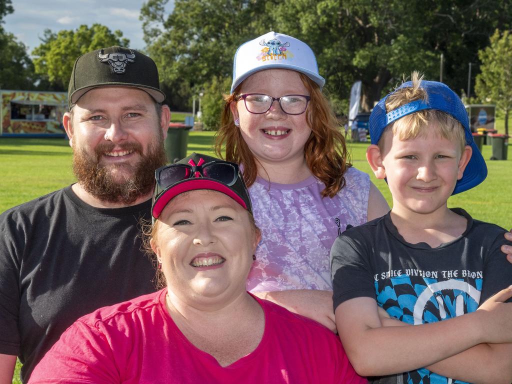 (From left) Paul, Letisha, Ayva and Kai McCabe. Triple M Mayoral Carols by Candlelight. Sunday 8th December, 2024. Picture: Nev Madsen.