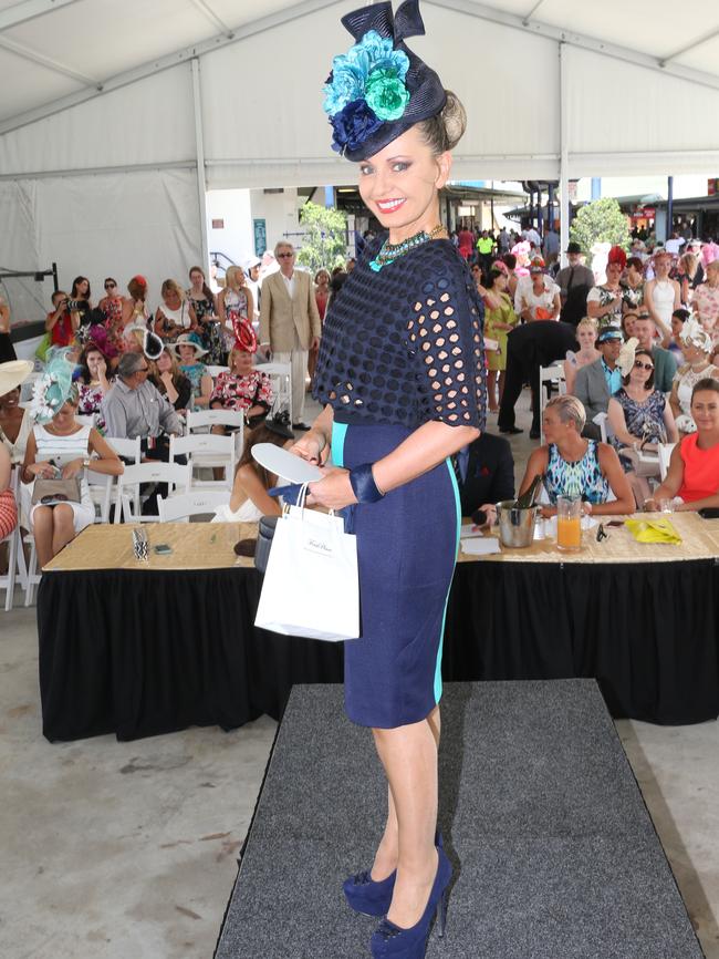 Ms Wellings won the Fashions on the Field over 40 at the Gold Coast Turf Club Ladies Race Day - Magic Millions. Picture: Mike Batterham