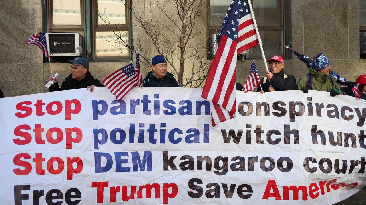 Trump supporters held a counter rally. Picture: Charly Triballeau/AFP