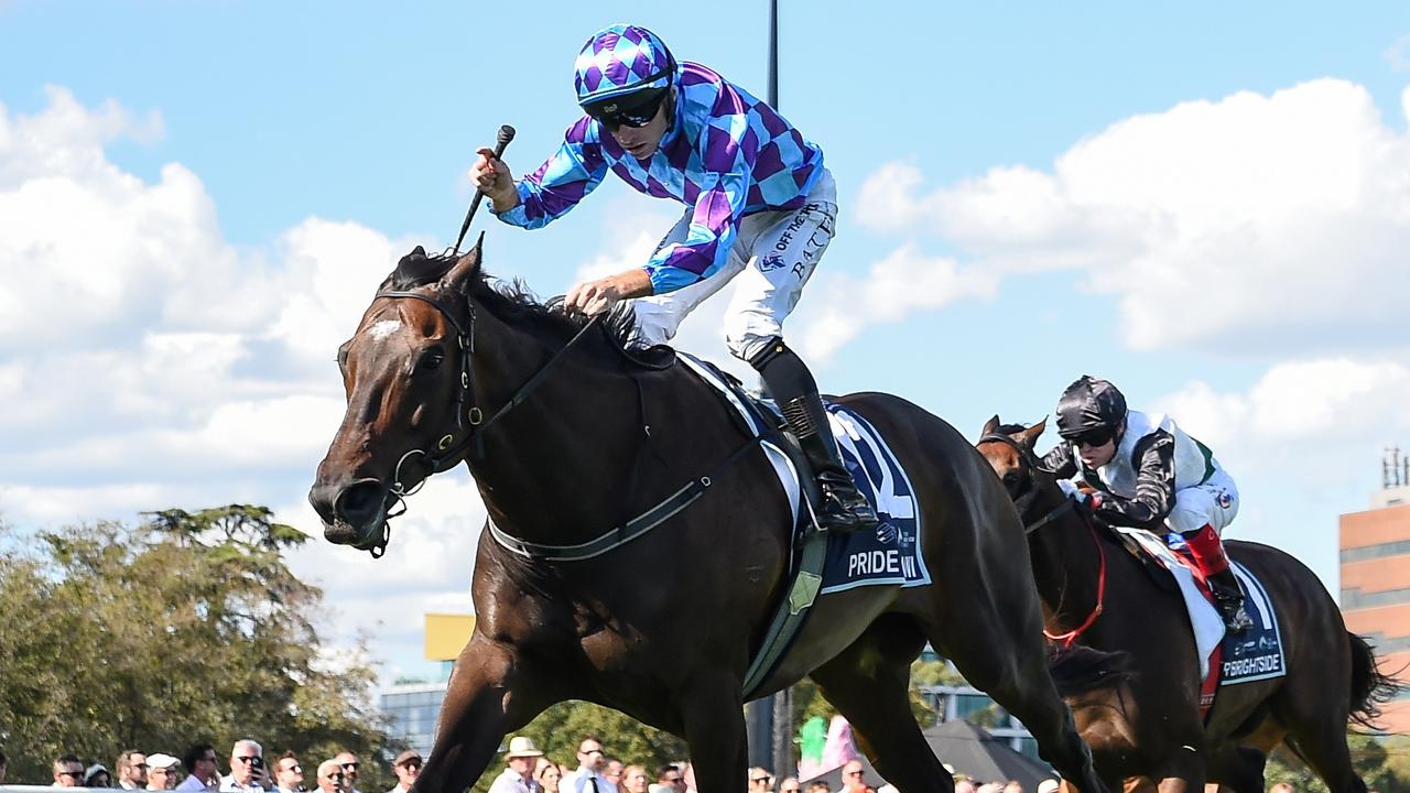 Pride Of Jenni led all the way to win the All-Star Mile, giving Mr Brightside an insurmountable chase at Caulfield. Picture: Reg Ryan/Racing Photos via Getty Images