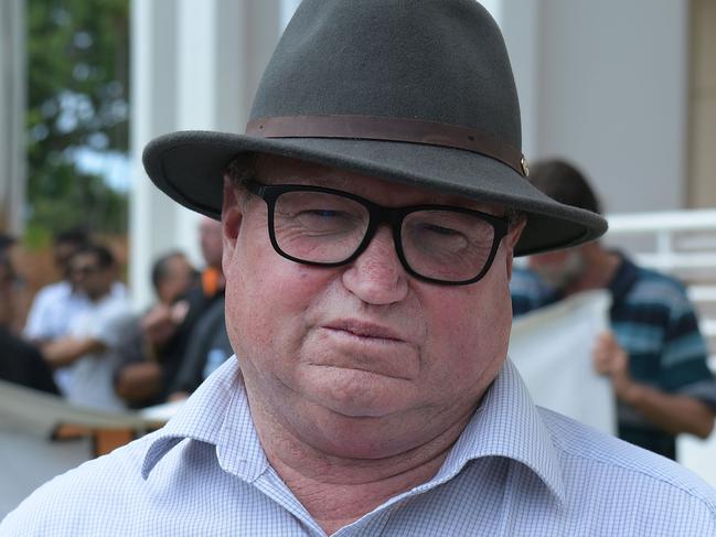 Transport Workers Union NT/SA Branch Manager Ian Smith outside parliament as Territory bus drivers demand more safety. Picture: (A)manda Parkinson