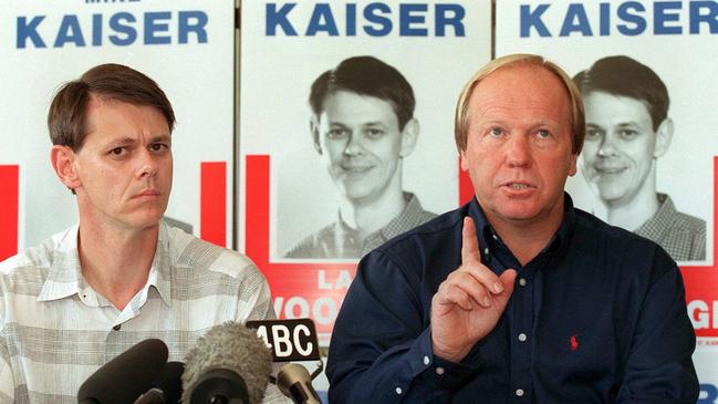 Mike Kaiser with former premier Peter Beattie in 2000.