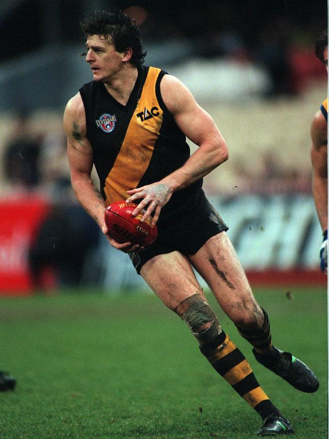 Brendon Gale in action against West Coast in 1996.