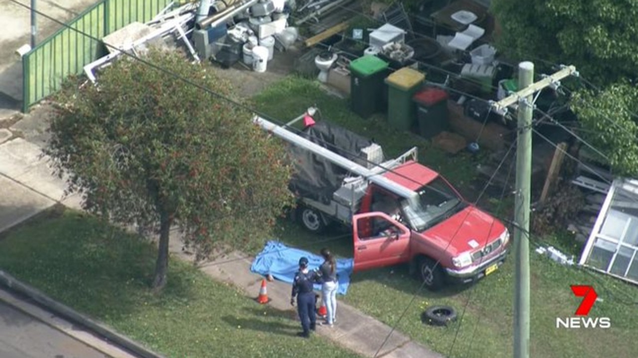 A man has died, and a second man is in a critical condition following a public place shooting in Sydney’s south west today. Picture: 7 News