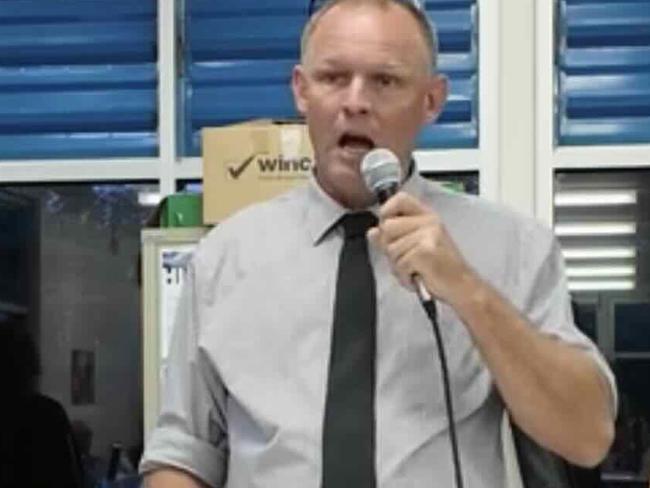 Grant Reynolds speaks at the Meet the Candidate event at TAFE Hervey Bay in Urraween on February 26 .