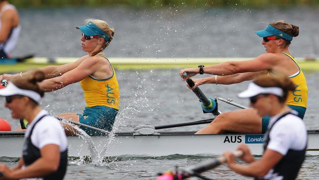 Kate Hornsey and Sarah Tait during the Women’s Pair final at London, where they won silver.