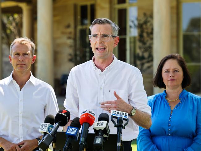 17/02/2023 NSW Premier Dominic Perrottet  NSW Premier’s visit to Fernhill Estate in Mulgoa today with, Rob Stokes - Minister for Infrastructure, Cities and Active Transport, Tanya Davies - Mulgoa MP ,