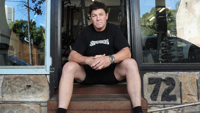 Rugby league great Mark Carroll outside his gym in Sydney’s Darlinghurst on Friday. Picture: John Feder