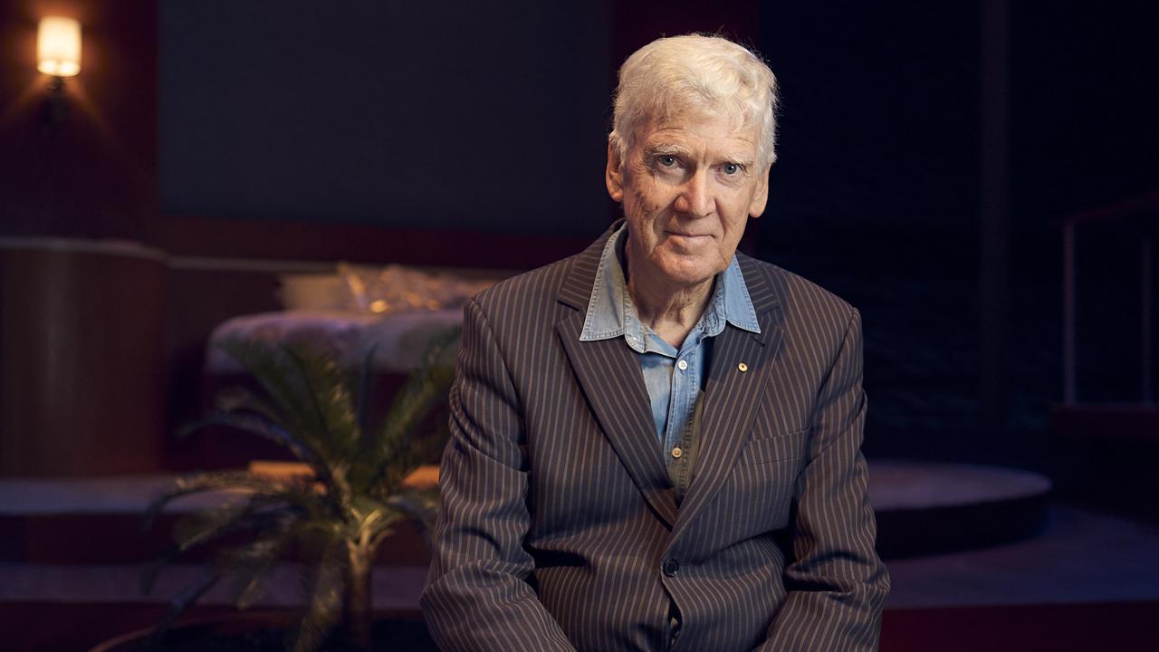 Playwright, David Williamson on the stage of his latest play, The Puzzle in Adelaide, ahead of opening night, Friday, Sept. 20, 2024. Picture: Matt Loxton