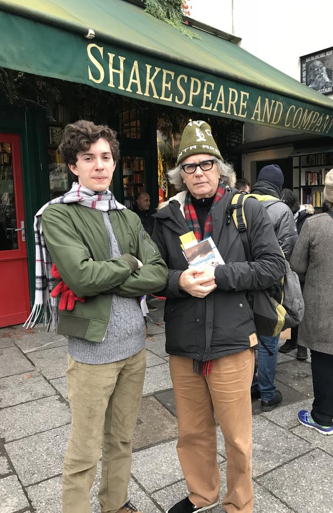 Phil Brown and his son Hamish in Paris.