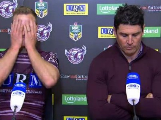 Captain and coach show their frustration after Manlt's horror loss to the Roosters