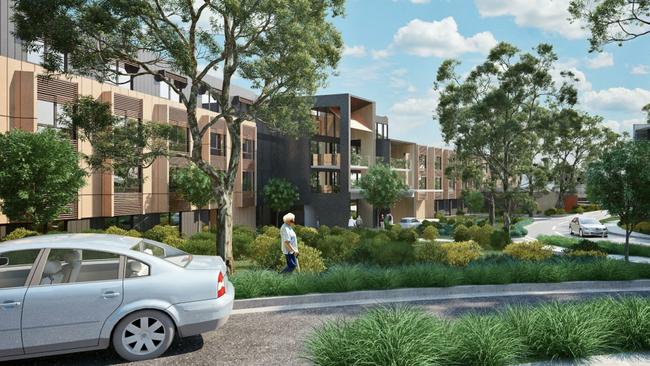 An artist impressions of the $230 million residential aged care development application proposed for the Anglicare retirement village in Castle Hill.