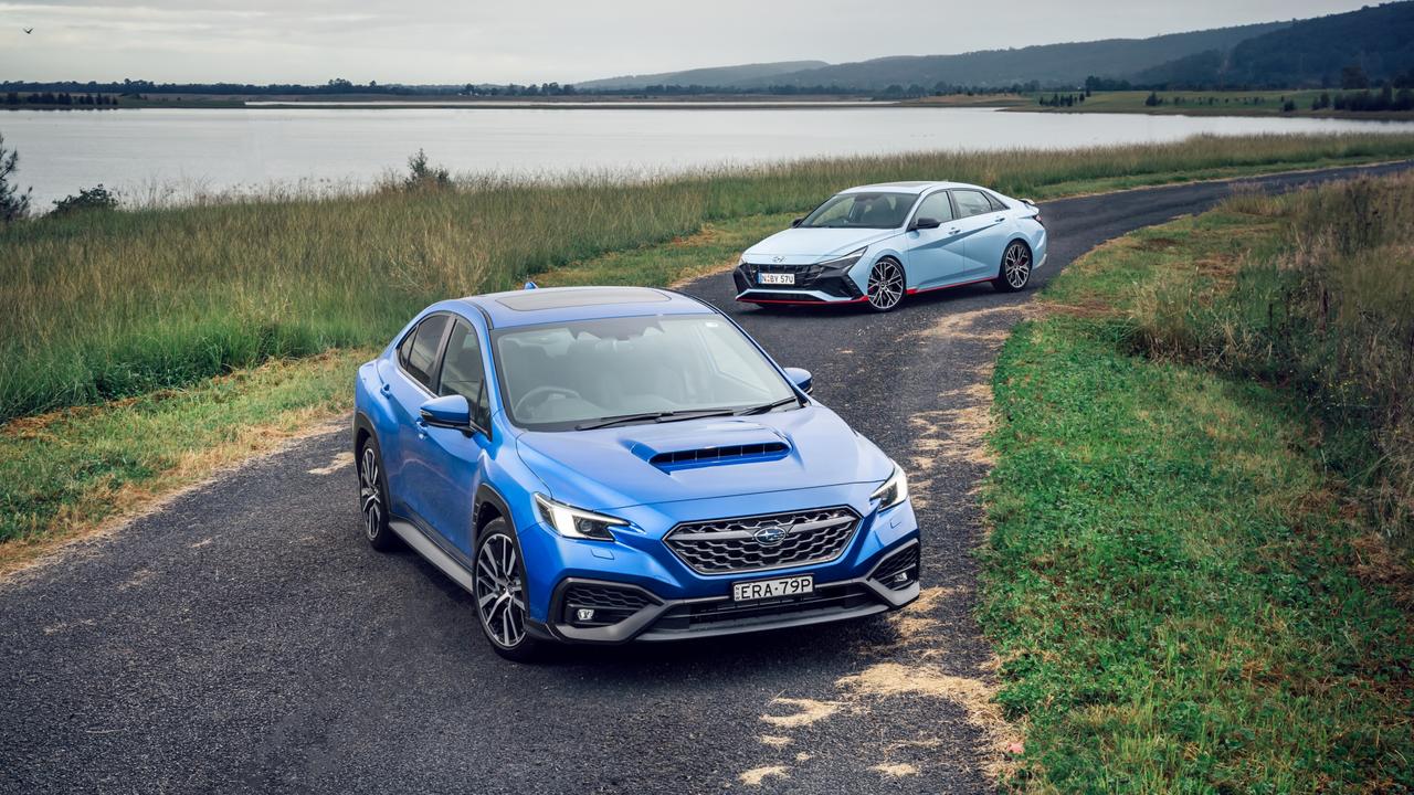 The Subaru WRX tS and Hyundai i30 N sedan cater to enthusiasts. Photo: Thomas Wielecki