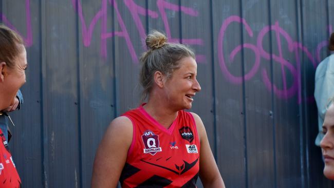 Anne-Marie Geary played her 50th game for the Burleigh Bombettes this month. Pic: Supplied.