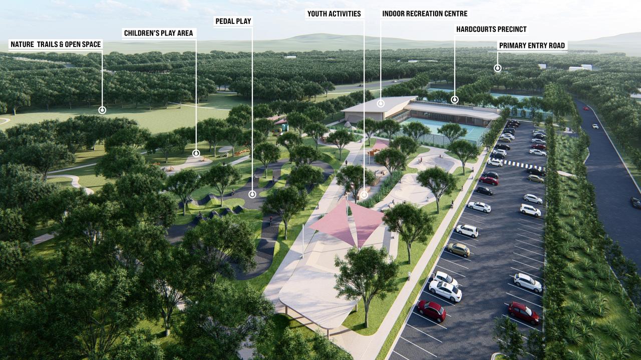 An artist's impression of the Honey Farm Road Sport and Recreation Precinct, endorsed by Sunshine Coast Council.