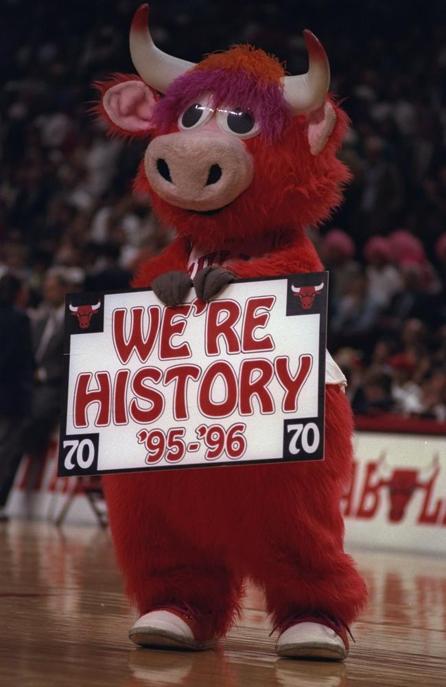 Benny the Bull is part of the sideshow. Picture: Allsport