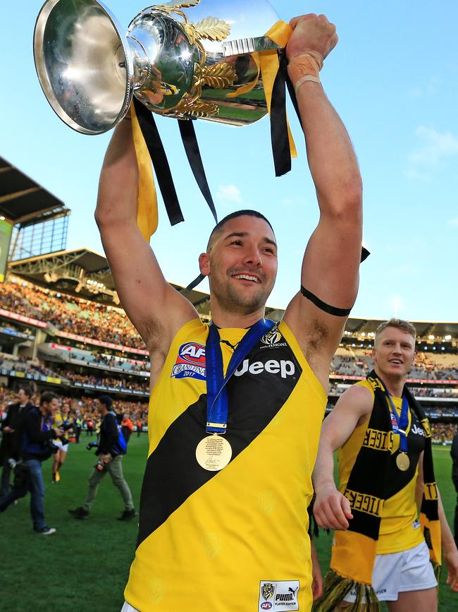 Shaun Grigg with the 2017 premiership cup. Picture: Mark Stewart