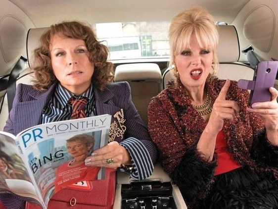 Lumley and Jennifer Saunders (left) as Patsy and Edina in Absolutely Fabulous.