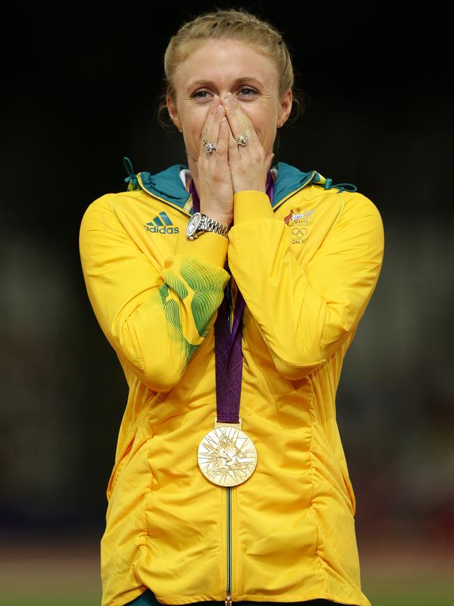 Pearson on the podium after winning gold at the London Olympics.