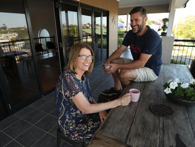 6/11/2019: John and Paula Lisignoli at their family home in Norman park, Brisbane's inner east. The couple bought in 2004 and are looking to downsize now that their kids have grown up.  Lyndon Mechielsen/The Australian