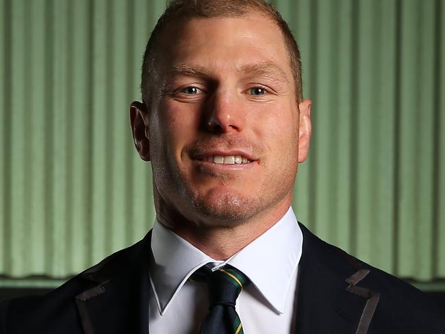 SYDNEY, AUSTRALIA - AUGUST 23: David Pocock poses for a portrait during the Australian Wallabies Rugby World Cup squad announcement at Hangar 96 on August 23, 2019 in Sydney, Australia. (Photo by Jason McCawley/Getty Images)