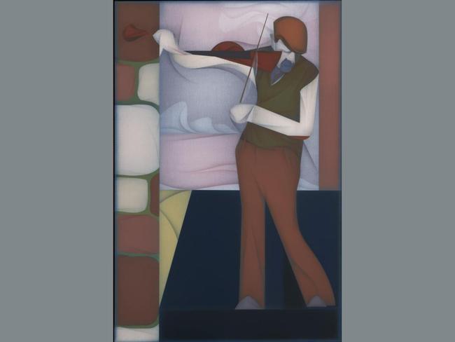 Stephen Ralph by Mitch Cairns depicts sculptor Stephen Ralph, who makes abstract and figurative works in a range of materials as well as a musician who plays in the band Terrible Music. Picture: Mitch Cairns, Archibald 2025, Photo: Art Gallery of New South Wales, Jenni Carter