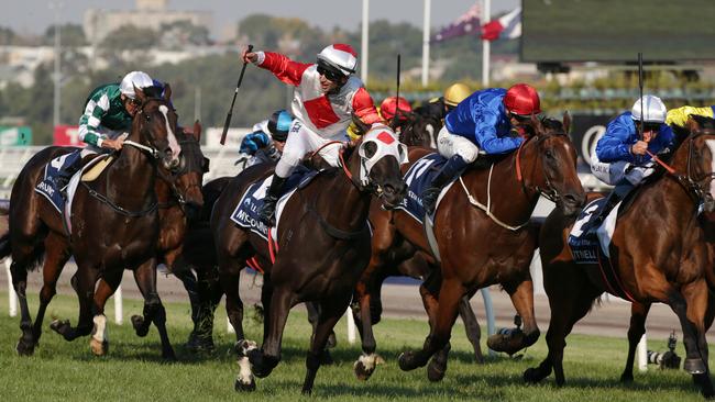 Jockey Anthony Darmanin knows he has it in his grasp.  Picture: AAP