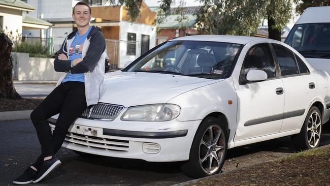 Dugald Macdougall with his donated car. Picture: Ellen Smith