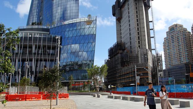 Gaming at Crown’s Barangaroo development is on hold but other aspects of the operation, including restaurants, may be allowed to open next month. Picture: Lisa Maree Williams/Getty Images