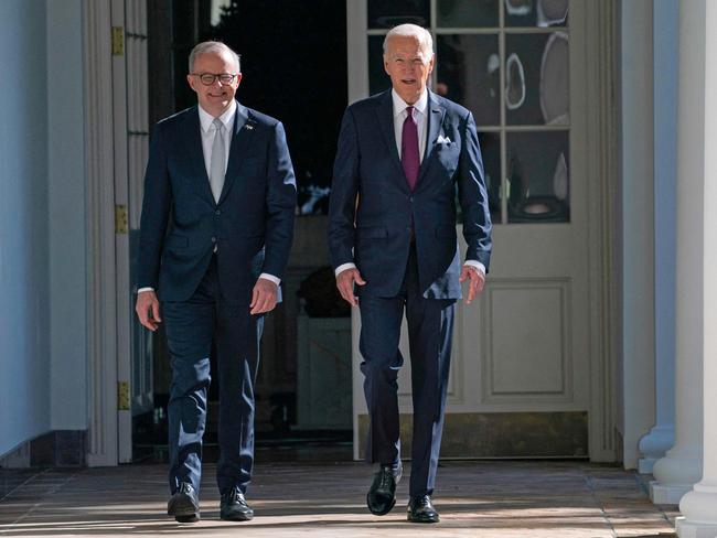 Anthony Albanese and Joe Biden at the White House last week. Picture: Evan Vucci/AFP