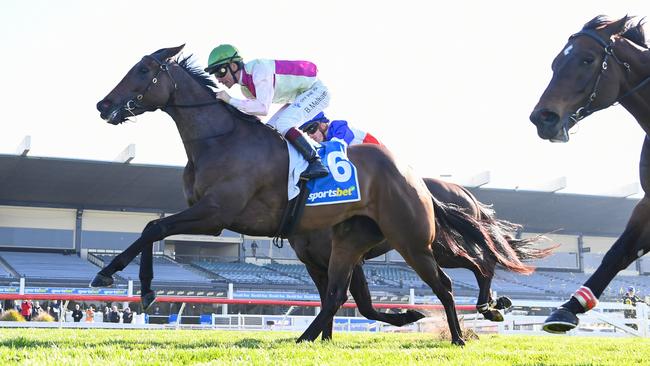 Miss Icelandic will chase a second successive when she combines with jockey Ben Melham at Caulfield on Saturday. Picture: Racing Photos via Getty Images